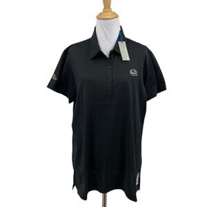 Travis Mathew Polo Women XL Extra Large Black Short Sleeve Wickenburg Golf *LOGO